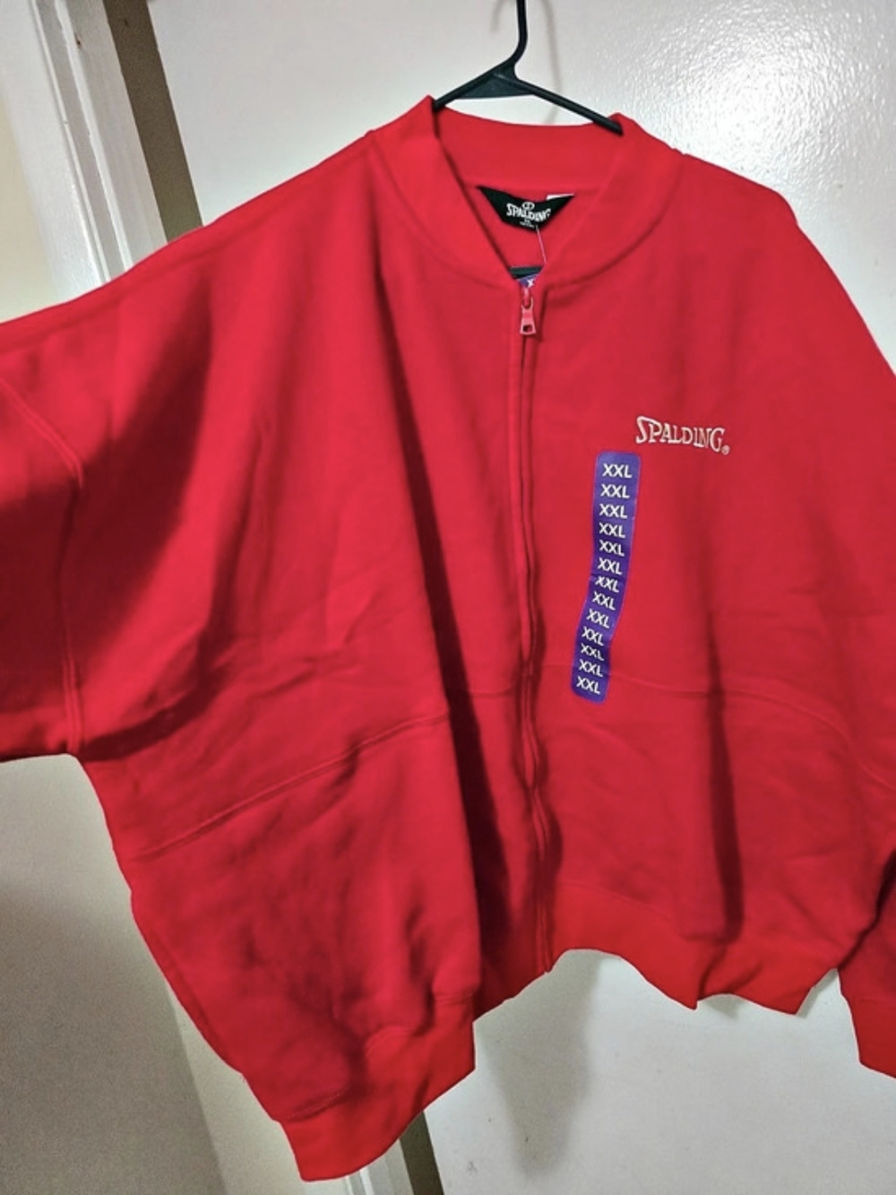 Spalding Fleece Bomber Jacket in Red XXL NWT